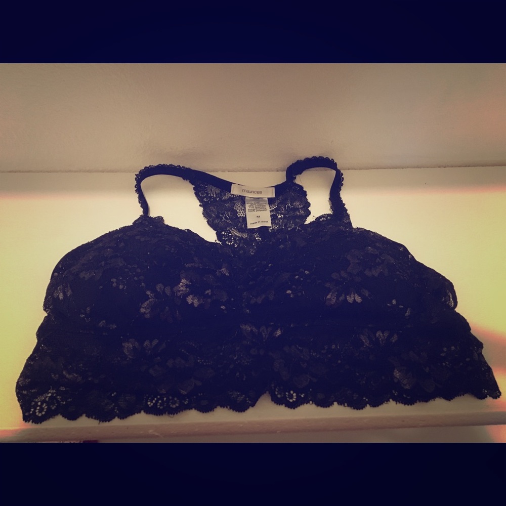 Maurices black lace bra M